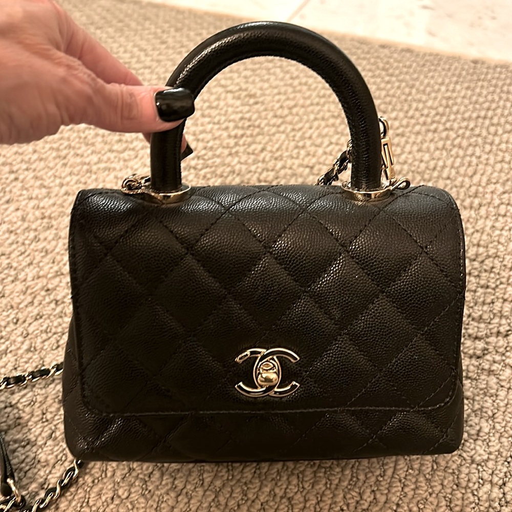 Chanel Black Quilted Caviar Extra Mini Coco Handle TPM Gold Hardware, 2021 - Picture 2 of 15